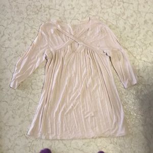 Cream cross front 3/4 shirt